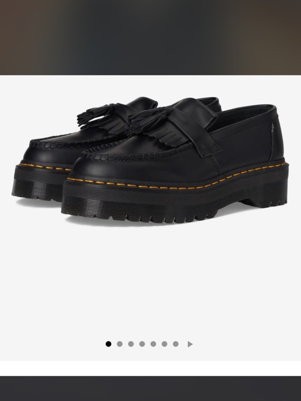 Dr. Martens Adrian Quad Leather Platform Black Leather Tassel “Lug Sole” Loafers